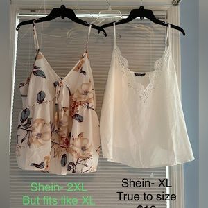 Women’s tank tops from shein, both XL
